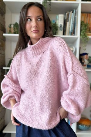 Big Softie Funnel Grunge Knit Blossom 